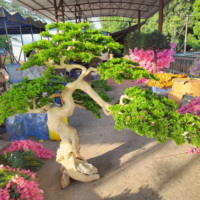 Arbre artificiel en pin Bosai en plastique, 100 % réaliste, fait main, vert, pour intérieur, en fibre de verre, grand arbre pour restaurant, résistant aux UV