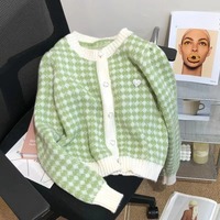 Cárdigan Corto de Punto para Mujer WQZ26257, Chaqueta Corta Informal, Prenda Exterior de Estilo Juvenil