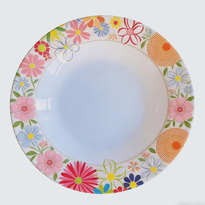 Plato <span class=keywords><strong>de</strong></span> Sopa Pequeño <span class=keywords><strong>de</strong></span> Melamina Ecológico con Diseño Floral Estilo Africano <span class=keywords><strong>de</strong></span> 19.6cm/7.7 Pulgadas, Apto para Lavavajillas y Libre <span class=keywords><strong>de</strong></span> BPA, para <span class=keywords><strong>Cocina</strong></span> y Jardín - Product Image 1