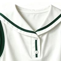 Vêtements pour filles personnalisés en gros, haut confortable à col marin, jupe plissée, ensemble sportif