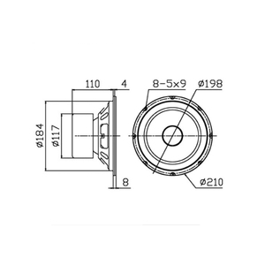 Haut-parleur central de 8 pouces, 80W, système Audio domestique, caisson de basses, fièvre, Hifi, musique, amplificateur de son, haut-parleur moyen, 1 pièce - Product Image 6