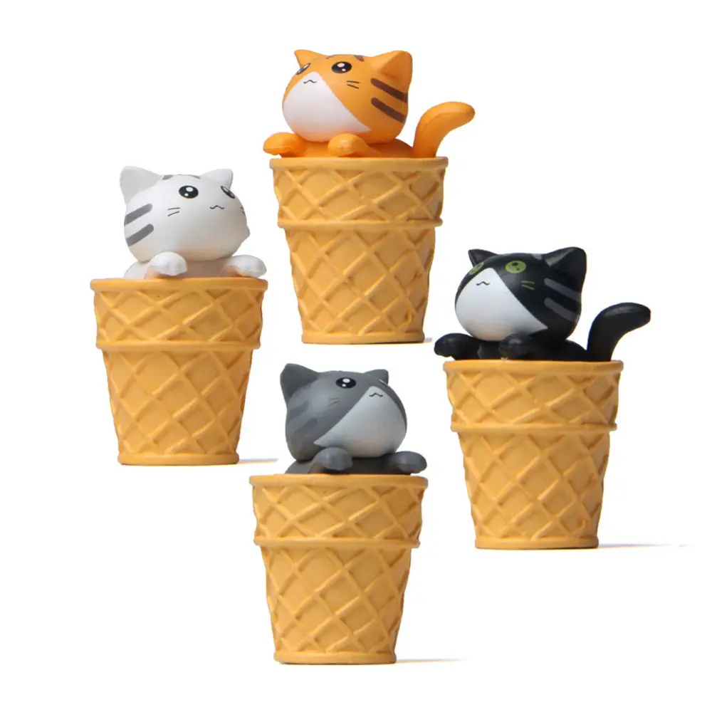 Creative ice cream cat landscape gardening figurine creative desktop decoration