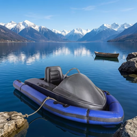 Jet ski gonflable portable avec pompe manuelle et pagaie, en ABS épaissi, pour la pêche, type hovercraft kayak, moteur 2 temps, 60 km/h