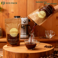Sacs d'emballage personnalisés pour poudre probiotique ECOPACK avec fermeture éclair supérieure et valve, qualité alimentaire, membrane VMPET/PE/Nylon, sacs à café
