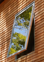Fenêtre à suspension supérieure en aluminium sur mesure, à rupture de pont thermique, double vitrage pour balcon d'appartement et hôtel