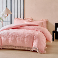 Ensemble de literie de style baroque luxueux, couvre-lit en jacquard vintage avec franges