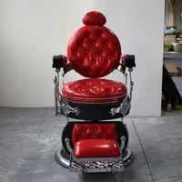 Sortie roi cheveux vintage pour salon ensemble de meubles hydraulique inclinable w/appuie-tête coupe de cheveux utilisé brun antique vieille chaise de barbier