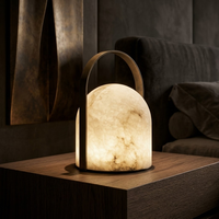 Lampe de table moderne sans fil en albâtre, rechargeable, portable, à intensité variable, LED tactile, en pierre naturelle, pour décoration de restaurant de luxe