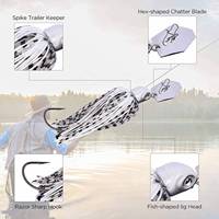 PENPOS Vente flash Buzzbait en métal dur multicolore Chatterbait Jack Hammer Lure MadBite Jig à lames Leurre de pêche