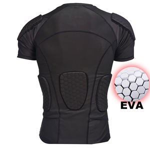 Ensemble de protection logo personnalisé EVA football américain <span class=keywords><strong>NFL</strong></span>, t-<span class=keywords><strong>shirt</strong></span> et short de protection de compression rembourré - Product Image 5