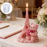Moule en silicone pour bougie d'aromathérapie, style architecture nordique, tour Eiffel, rose, fleur, moule en plâtre DIY
