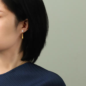 INATURE Perla natural 925 Plata de ley Joyería fina hecha a mano Pendientes colgantes largos de gota de agua - Product Image 5