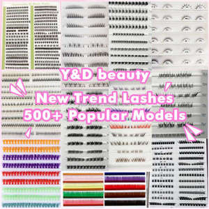 ขนตาปลอมแบบกลุ่มสีน้ำตาลหลากสีสัน ทำมือ คุณภาพสูง ใยไฟเบอร์เกรดพรีเมียม 12 แถว ชุดอุปกรณ์ DIY - Product Image 4