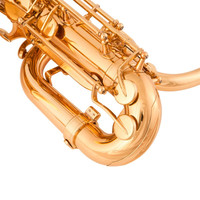E-flat Bass Saxophone EB Tone Brass Adjustable Performance Baritone Golden Lacquered Finish Bakelite Head