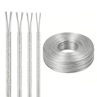 Câble d'alimentation LED UL2464 transparent gainé PVC 20/22AWG 2 conducteurs pour néons, lustres et fils électroniques ronds en cristal
