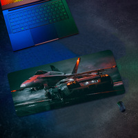 Tapis de souris gaming personnalisé grand format, base en caoutchouc antidérapante, bords cousus, imperméable, en stock, carré
