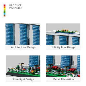 Wange 4217 Marina Bay Sands Singapur, Bloques de Plástico Creativos, Modelo de Ladrillos, Juego de Bloques de Construcción Educativos para Niños, Juguete de Plástico - Product Image 3