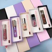 Vente en gros de rouge à lèvres mat vegan à étiquette privée, gloss à lèvres imperméable, ensemble de crayons à lèvres roses, kits de gloss à lèvres et de crayons à lèvres, maquillage