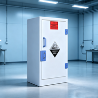 Armoire de stockage de marchandises dangereuses en acier inoxydable à double couche, anti-explosion, résistante au feu, avec étagères anti-débordement pour usage scolaire