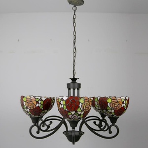 Lámpara de Araña Moderna de Lujo LongHuiJing con Cristales de Vitral Amarillo y Diseño Floral para Sala de Estar - Product Image 4
