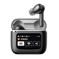 Nouveaux écouteurs TWS Tour sans fil BT V8 avec réduction de bruit ANC, indicateur de batterie LED et commandes tactiles sur l'oreille