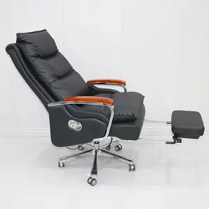 Ofis deri patron yöneticisi bilgisayar sandalyesi Modern ev asansör döner ayak recliner başkan sandalye mobilya desteği özelleştirme