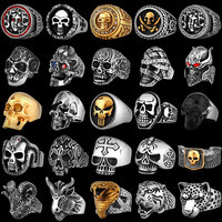 Cincin Baja Tahan Karat 316L Grosir Tahan Air Anti Luntur Vintage Punk Gothic Perhiasan Fashion Hewan Hadiah Pesta