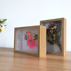Walnut MDF 10\" 9x9\" 8x8\" Inch Deep 3D Shadow <strong>Box</strong> <strong>Frame</strong> Plexiglass Black White Die-Cutting Decoration Art Picture Photo <strong>Frame</strong> - Product Image 5