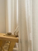 Voilage prêt-à-poser de luxe en tissu pour chambre d'enfant, rideau transparent en lin
