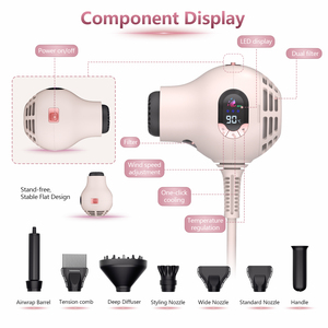 <span class=keywords><strong>Asciugacapelli</strong></span> da Viaggio con Tecnologia Ionica al Plasma, Neutralizza l'Elettricità Statica e Riduce il Crespo, Motore BLDC 1600W per Capelli Lisci - Product Image 5