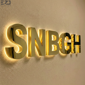 ป้ายไฟ LED 3 มิติ ดีไซน์<span class=keywords><strong>หรู</strong></span>หราทันสมัย EZD แบบตัวอักษรช่องแสงย้อนกลับ ทำจากสแตนเลสสตีลทาสี สำหรับป้ายต้อนรับธุรกิจ - Product Image 5