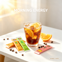 3 smaken Fruit C Americano instantkoffie set, met vitamine C verrijkte Arabica zwarte koffie, vetvrij warm & koud koffiebereiding