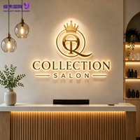Enseigne lumineuse LED en métal brossé or personnalisée OEM/ODM, étanche IP65 pour bureaux et magasins - Panneau d'affichage statique mural