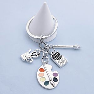 Thời Trang Vẽ Công Cụ Keychain Cho Họa Sĩ Sơn Bàn Chải Bút Chì Màu Bảng Màu Móc Khóa Ba Lô Mặt Dây Chuyền Handmade Túi Phụ Kiện - Product Image 1