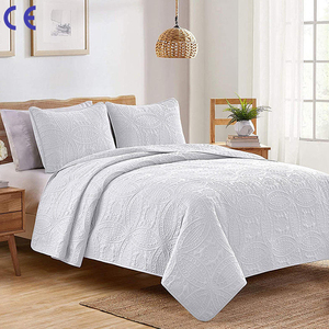 Juegos de edredón con patrón de hojas de lujo de microfibra, cubierta de cama acolchada ultrasónica, calidad preferida para bordado de boda, impermeable - Product Image 5