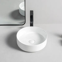 Lavabo en céramique de forme ronde italienne, couleur personnalisée, pour salle de bain, lavabo moderne à poser sur le comptoir