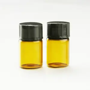 Frasco de vidro para laboratório, frasco de amostra de 2ml para testes de óleo essencial, frasco de vidro para fragrância e medicina