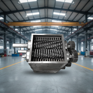 Broyeur à double arbre à engrenages et pompe, haute capacité, portable, pour bois, pneus, plastique, carton, métal, caoutchouc, avec chambre à lames double - Product Image 2