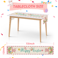 Nappe de table de Pâques 33x183cm, thème fête, dîner, toile, personnalisable
