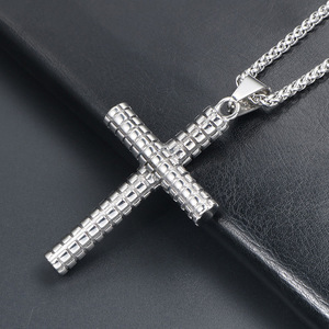 Stainless Steel <b>Cross</b> Pendant Necklace For Men Simple Design SP790 - Product Image 3
