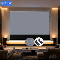 Écran de projection motorisé SCREEN PRO 3W pour home cinéma, gris acoustique, nouvelle arrivée 2026, avec télécommande et levage automatique au sol