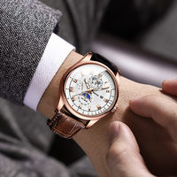 Montre-bracelet ronde à quartz BINBOND B3982 3982 pour homme, avec calendrier, chiffres romains, de luxe, sportive, pour Reloj Hombre