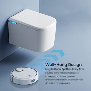Ware sanitaire mural automatique haut de gamme <span class=keywords><strong>WC</strong></span> intelligent avec télécommande mur <span class=keywords><strong>suspendu</strong></span> en céramique pour salle de bain avec drainage P-Trap - Product Image 2