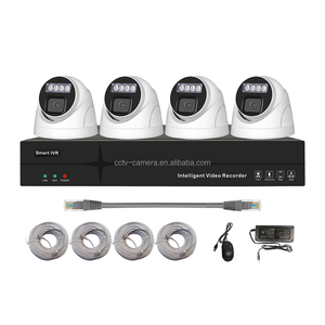 Interphone audio bidirectionnel, caméra IP dôme et bullet 4 canaux 5 mégapixels, caméra CCTV, <span class=keywords><strong>kit</strong></span> NVR PoE 4 canaux - Product Image 6