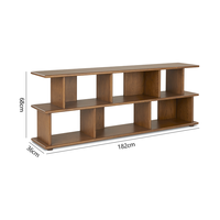 Bibliothèque ouverte multi-niveaux en noyer noir américain, design cube, écologique et durable, pour bureau à domicile, chambre, style Wabi Sabi, vie moderne