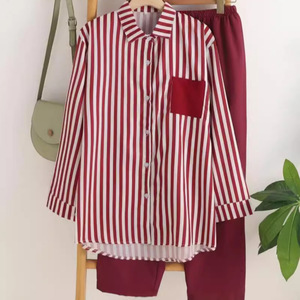 Costume décontracté rayé à manches longues pour femmes SMLXLXXLXXXL4XL5XL avec étiquettes Exportation Asie du Sud-Est - Product Image 2