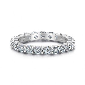 Dylam Charm High <b>Top</b> Jewelry S925 <b>Silver</b> Eternity Band D VVS1 Moissanite Stones Women Lady Bridal Promise Engagement Ring Rings - Product Image 1