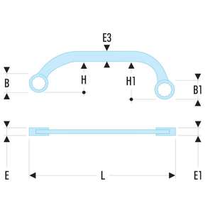 FACOM - 57.11X13 Llaves de anillo compensado métricas de media luna-EAN 3148511132401 LLAVES DE ANILLO - Product Image 2