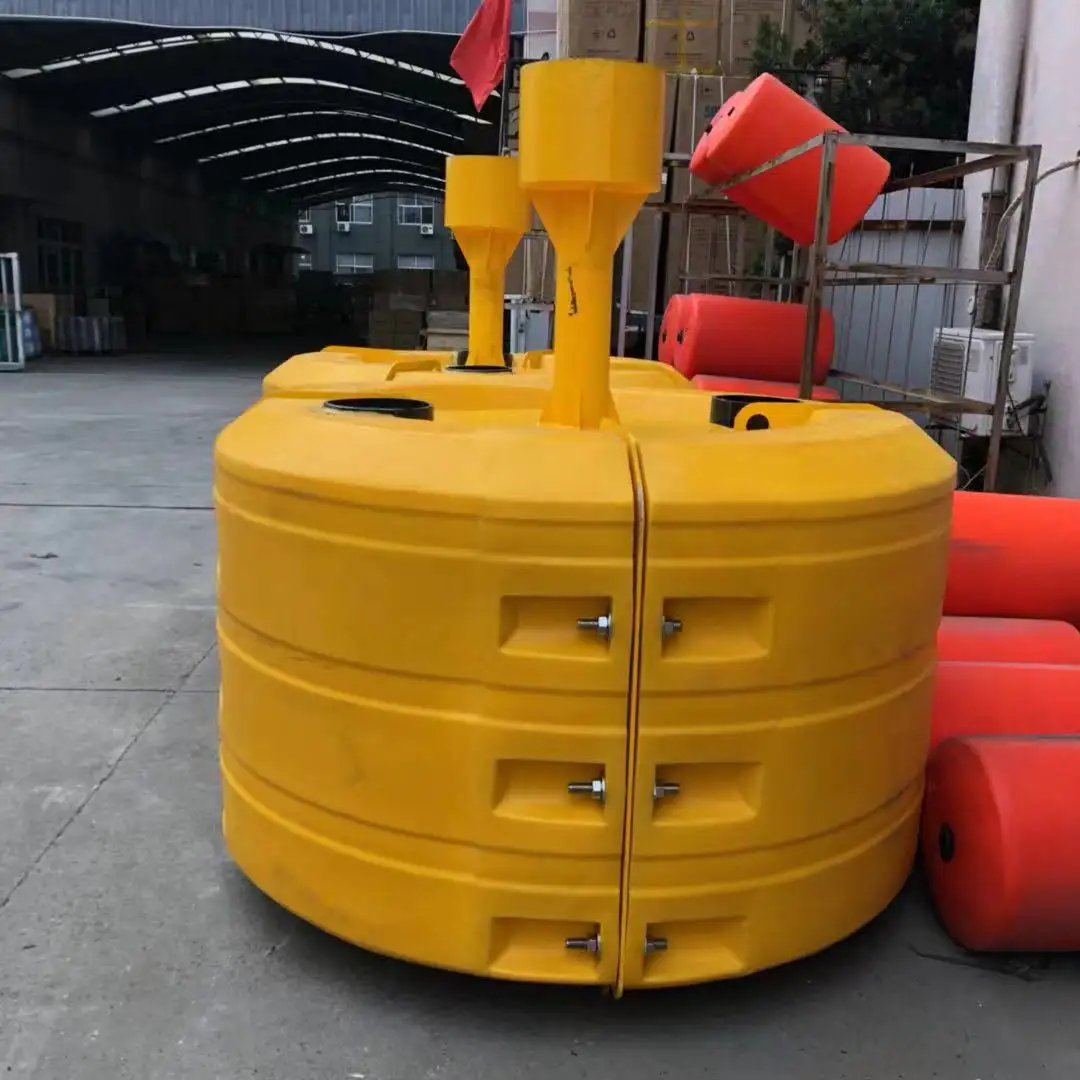 JB1500 1.5m diameter Offshore fish farm plastic polyethylene mark buoy with solar power lantern