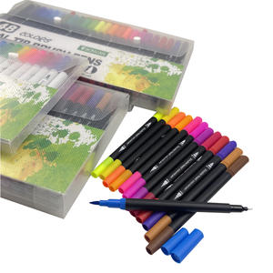 Ensemble de stylos pinceaux à double pointe pour dessin, lettrage, calligraphie, aquarelle, marqueurs artistiques, avec étui en PVC - Product Image 3